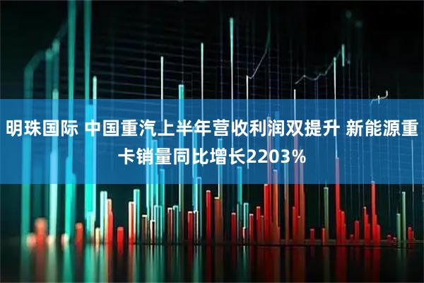 明珠国际 中国重汽上半年营收利润双提升 新能源重卡销量同比增长2203%